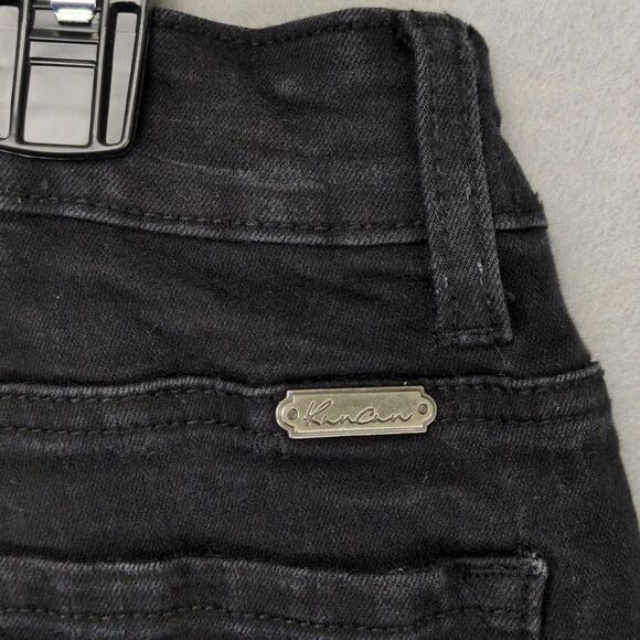Kancan June Low Rise Ankle Skinny Black Jeans, Raw Hem, Distressed, Size 5/26 - Picture 6 of 6